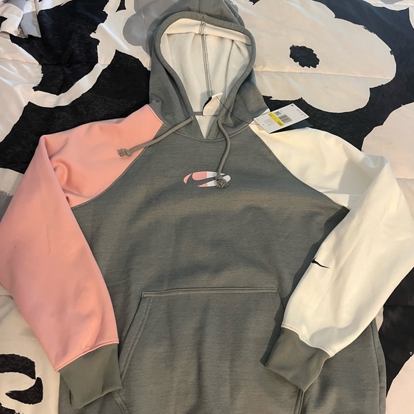 Nike Gray, Pink, and White Women's Hoodie - Picture 1 of 3